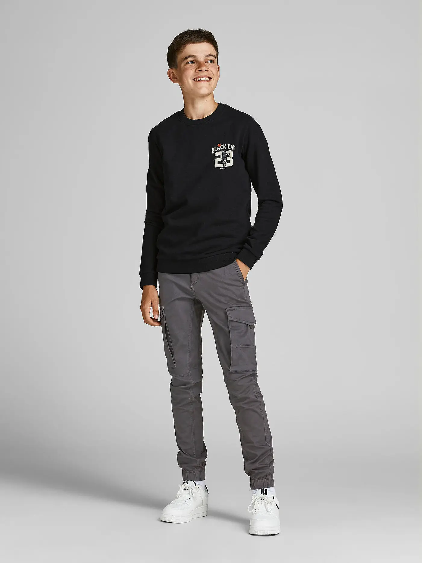 JACK & JONES | Jungen Cargohose " JJIPAUL " | grau
